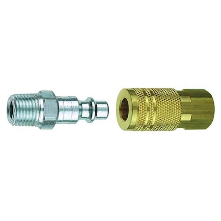 Coupler/Plug Kit (F)NPT 1/4 Brass by USA Amflo Pneumatic Hose Quick Connect Fittings