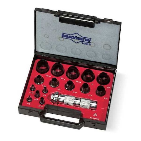 Hollow Punch Set Not Tether Capable by USA Mayhew Nail Sets
