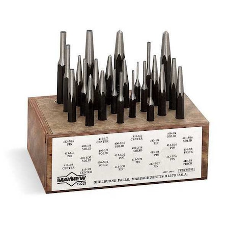 Combination Punch Set 24 Pieces by USA Mayhew Nail Sets
