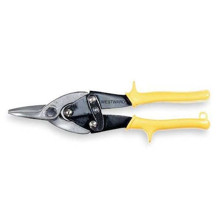 Aviation Snip 9 3/4 In Straight Yellow by USA Westward Metal Cutting Snips & Sheet Metal Tools