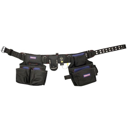 Ballistic Poly Tool Rig w/Belt Fits up to 52" Black/Blue by USA Westward Tool & Work Belts Aprons & Suspenders