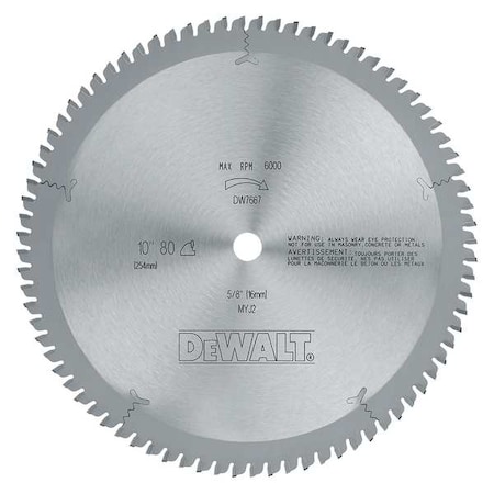 Circular Saw Bld Carbide 10 In 80 Teeth by USA Dewalt Circular Power Saw Blades