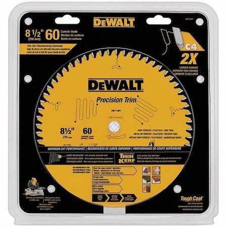 Circular Saw Blade 8 1/2 In 60 Teeth by USA Dewalt Circular Power Saw Blades