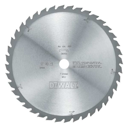 Circular Saw Bld Steel 12 In 40 Teeth by USA Dewalt Circular Power Saw Blades