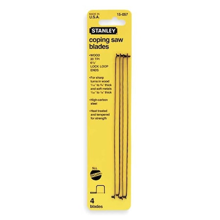 Blade Coping Saw Pk4 by USA Stanley Hacksaw & Coping Saw Blades