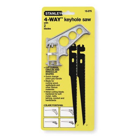 Keyhole Saw W/2 Blades by USA Stanley Hacksaw & Coping Saw Blades