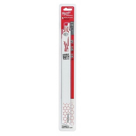 12" L Bi Metal Reciprocating Saw Blade 5 pk. Type 48 00 5794 by USA Milwaukee Reciprocating Power Saw Blades