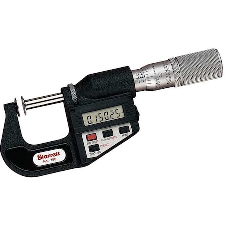 Electronic Disc Micrometer 0 1 In by USA Starrett Micrometers