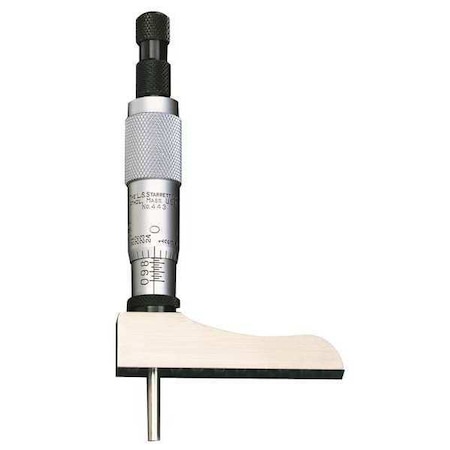 Depth Micrometer w/Half Base 0 3 In by USA Starrett Micrometers