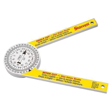 Miter Protractor Plastic 7 In 360 Deg by USA Starrett Angle Pitch & Slope Locators