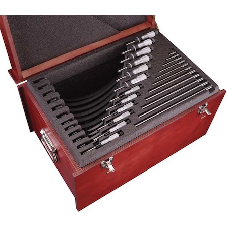 Micrometer Set 0 12 In 0.001 Res 12 Pc by USA Starrett Micrometer Sets