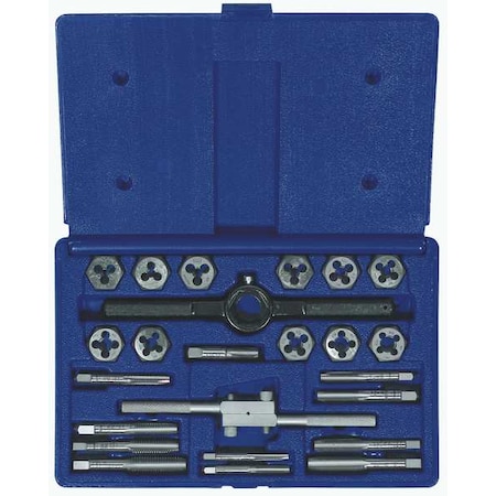 Tap and Die Set 24 pc High Carbon Steel by USA Irwin Hanson Tap & Die Sets