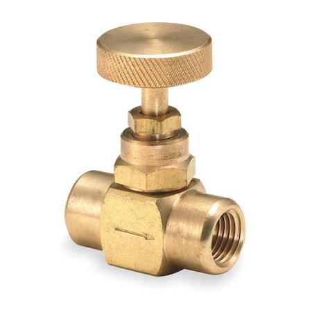 Valve Needle 1/4 In Brass 600 PSI by USA Weksler Pneumatic Flow Control Valves