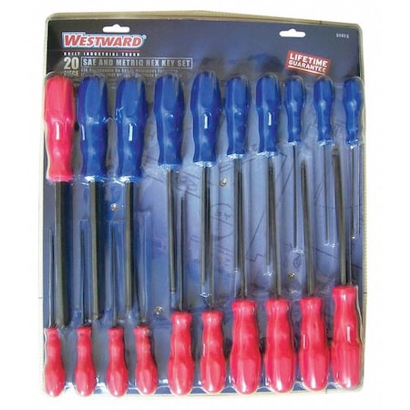 Ball End Hex Key Set Pieces 20 S14 M7 by USA Westward Hex Key Sets