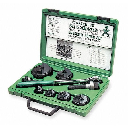 Manual Punch Driver Set 15 10 ga. Steel Type 7238SB by USA Greenlee Punch Driver Sets