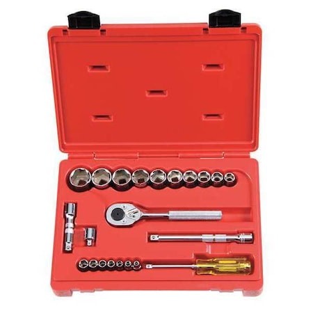 Socket Wrench Set SAE 1/4" 3/8" Dr 22 pc by USA Proto Socket Sets