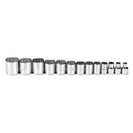 Socket Set SAE 3/8 in. Dr 13 pc Type J52124 by USA Proto Socket Sets