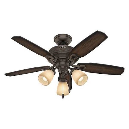 Ambrose Fan 44" Onyx Bengal 3 Light Kit by Hunter in US
