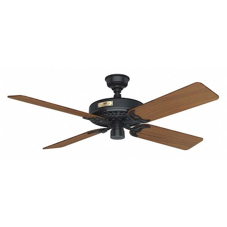 Black Ceiling Fan 52" Teak Blades by Hunter in US