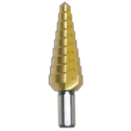 Step Drill TiN 1/8 1/2 x 1/32 by USA Cle Line Step Drill Bits