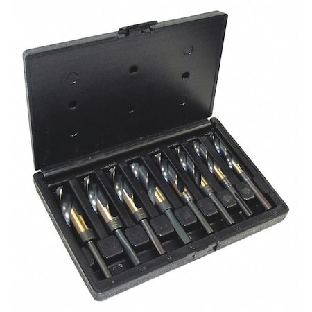 S&D Drill 8Pc Set Black/Gold 9/16 1 x 16 by USA Cle Line Reduced Shank Drill Bits
