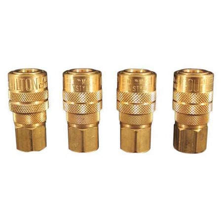 M Style Coupler 1/4" FNPT PK4 by USA Milton Pneumatic Hose Quick Connect Fittings