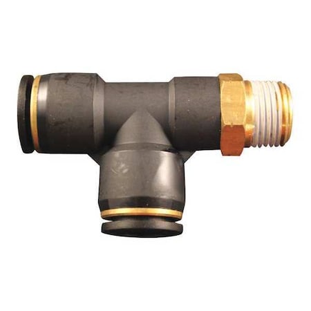 PTC Swivel Run Tee 1/4" MNPT 1/2" OD PK5 by USA Milton Pneumatic Push On Hose Fittings