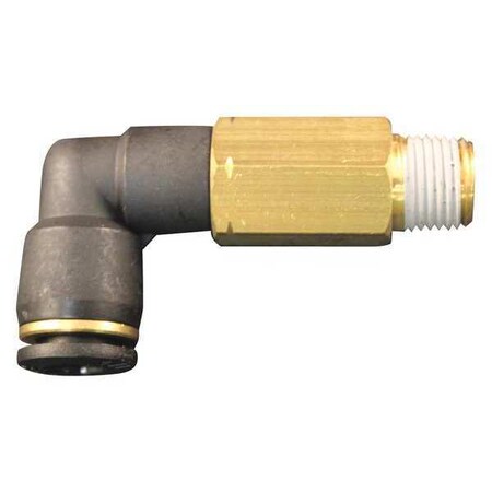 PTC Ext Swivel Elbow 1/4" MNPT 1/4" PK10 by USA Milton Pneumatic Push On Hose Fittings