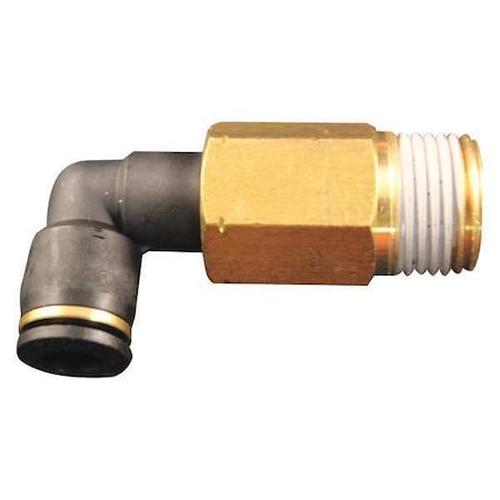 PTC Ext Swivel Elbow 1/2" MNPT 3/8" PK10 by USA Milton Pneumatic Push On Hose Fittings