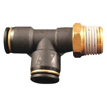 PTC Swivel Run Tee 1/4"MNPT 1/4"OD PK10 by USA Milton Pneumatic Push On Hose Fittings