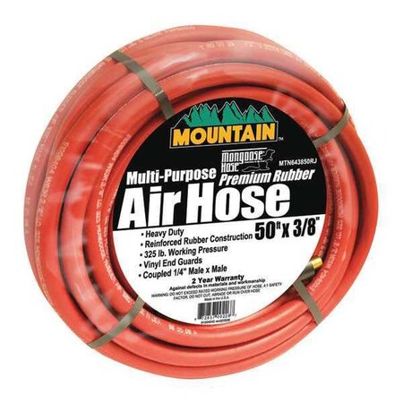 3/8" ID x 50 ft. Rubber Hose Type 643850RJ by USA Mountain Air Compressor Multipurpose Air Hoses