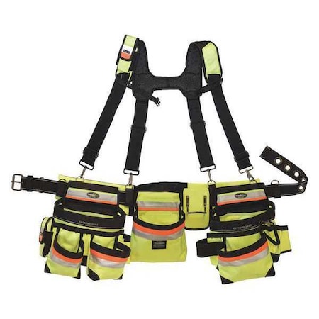 Framer Rig Hi Vis 3 Bag by USA Bucket Boss Tool & Work Belts Aprons & Suspenders