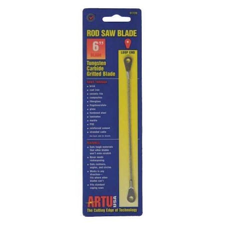 Tungsten Carbide Grit Rod Saw Blade 6 by USA Artu Hacksaw & Coping Saw Blades