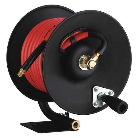Manual Hose Reel 3/8in x 50 ft. Air Hose by USA Briggs & Stratton Pneumatic Spring Return Hose Reels