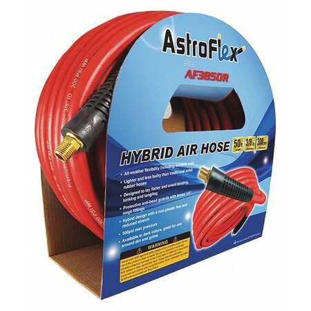 3/8" x 50 ft. Hybrid Air Hose RD by USA Astro Pneumatic Air Compressor Multipurpose Air Hoses