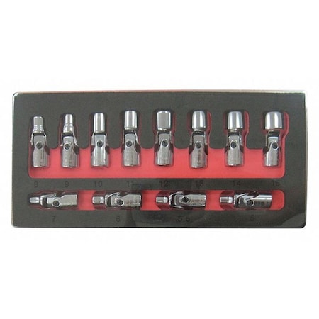Socket Set Flex 6Pt Metric 12 pcs. by USA Astro Pneumatic Socket Sets