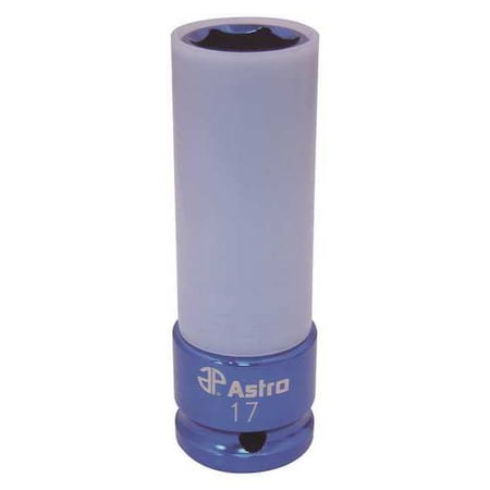 Socket 17mm 1/2" D 12Pt Deep Blue by USA Astro Pneumatic Sockets