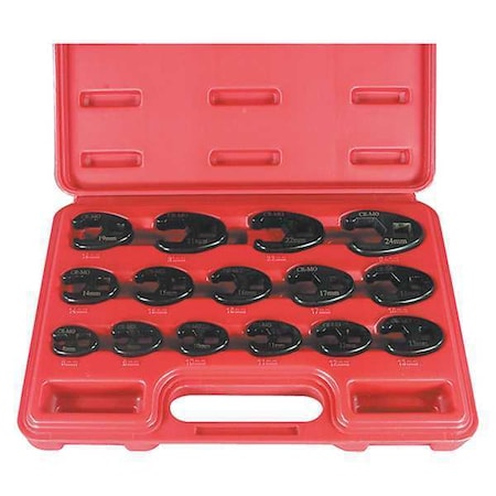 Wrench Set 8 24mm Flare Crowfoot 15 pcs. by USA Astro Pneumatic Combination Wrench Sets