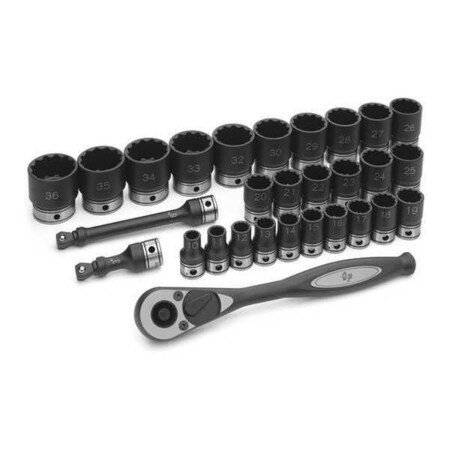 Duo Socket 1/2"D Metric 29pcs. Type 82229M by USA Grey Pneumatic Socket Sets