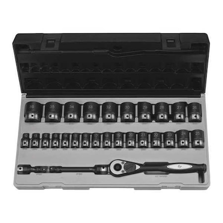 Duo Socket 1/2"D Metric 29pcs. Type 82629M by USA Grey Pneumatic Socket Sets
