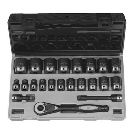 Duo Socket 1/2"D Fractional 22pcs. Type 82622 by USA Grey Pneumatic Socket Sets