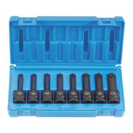 Internal Torx Impact Set 1/2"D 8 pcs. by USA Grey Pneumatic Socket Sets