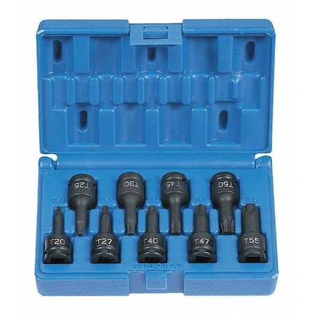 Internal Torx Impact Driver Set 9pcs. by USA Grey Pneumatic Nut Driver Sets