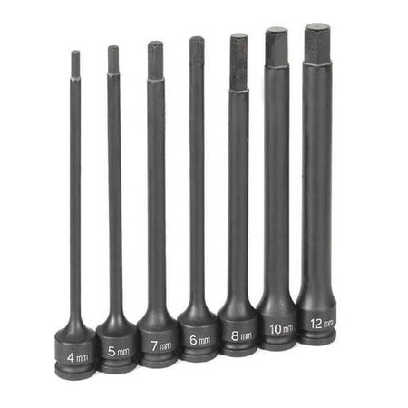 Metric Hex Driver Set 3/8"D 6 7pcs. by USA Grey Pneumatic Nut Driver Sets