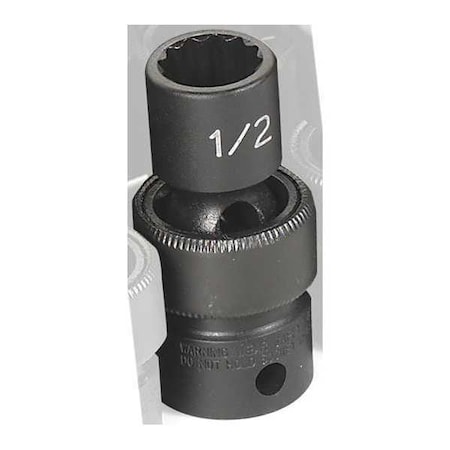 Impact Socket 1/2" 3/8"D Univ 12pt. Blk by USA Grey Pneumatic Sockets