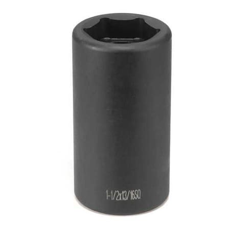 Budd Impact Socket 1 1/2" No 5 D Black by USA Grey Pneumatic Sockets