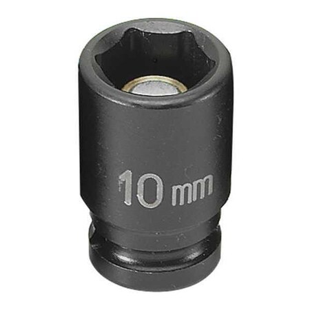 Socket 10mm 1/4"D Impact Mag 6pt. Blk by USA Grey Pneumatic Sockets