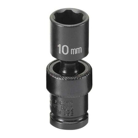 Socket 10mm 1/4"D Impact Univ 6pt. by USA Grey Pneumatic Sockets