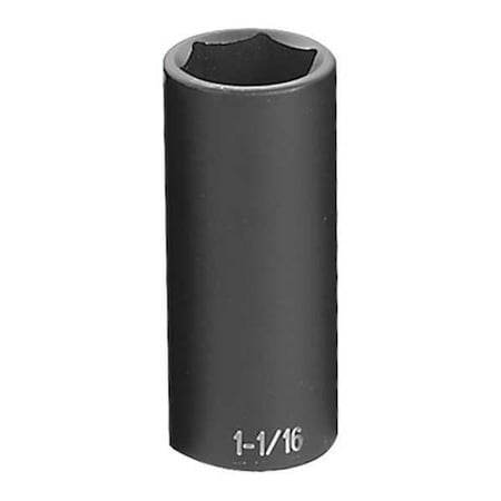 Impact Socket 1 1/16" 1/2"D 6pt. D by USA Grey Pneumatic Sockets