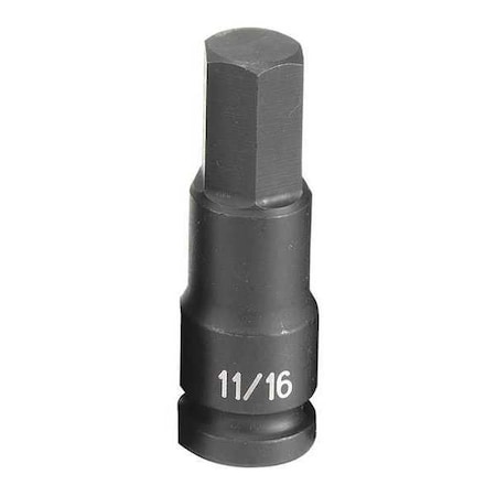 Impact Socket 11/16" 1/2"D Hex by USA Grey Pneumatic Sockets